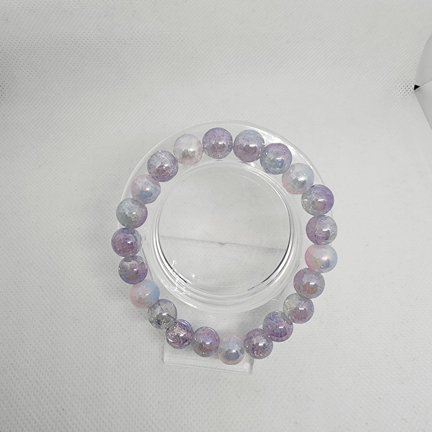 Purple/Multicolored Crackle Bracelet