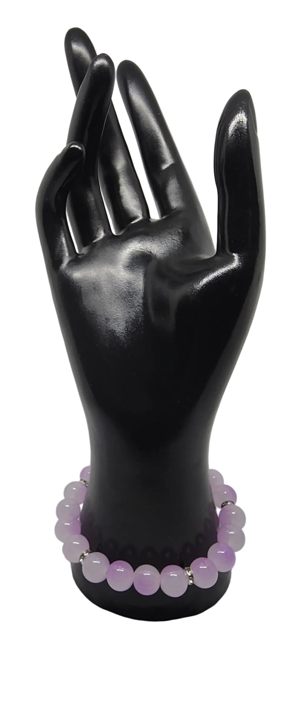 Lavender Bracelet With Rhinestone Spacer