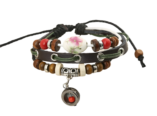 Leather Beaded Bracelet