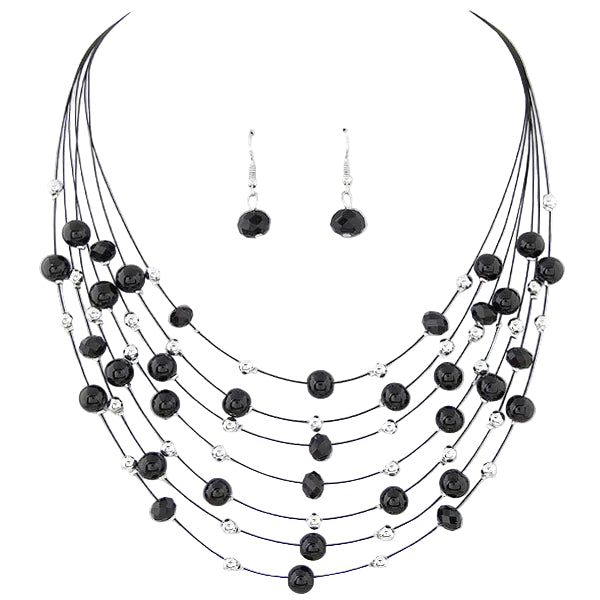 Multi-Layered Beaded Necklace Set