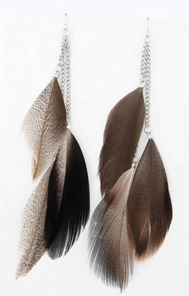 Long Feather Earrings