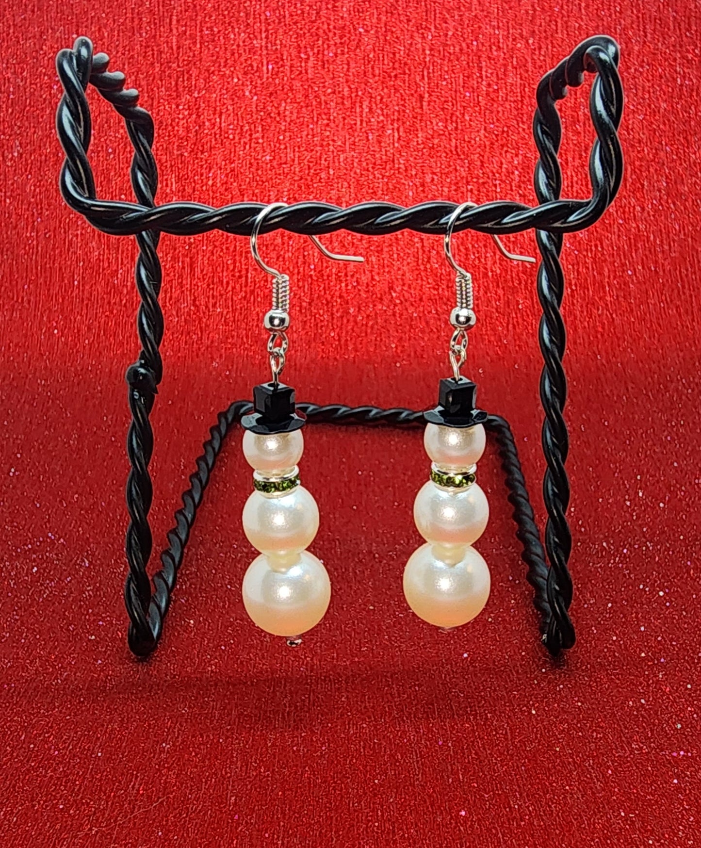 Pearl Snowman Earrings