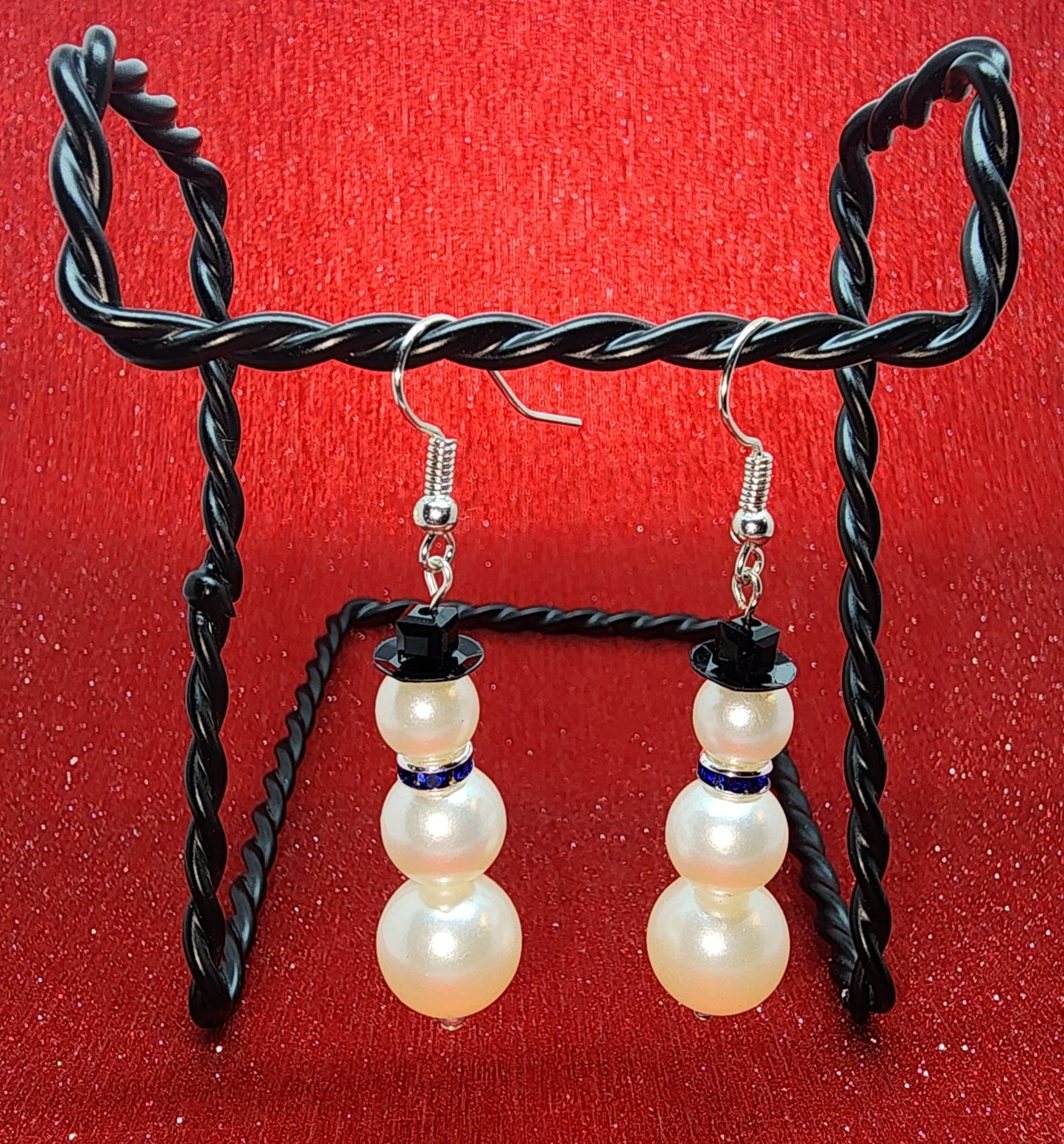 Pearl Snowman Earrings