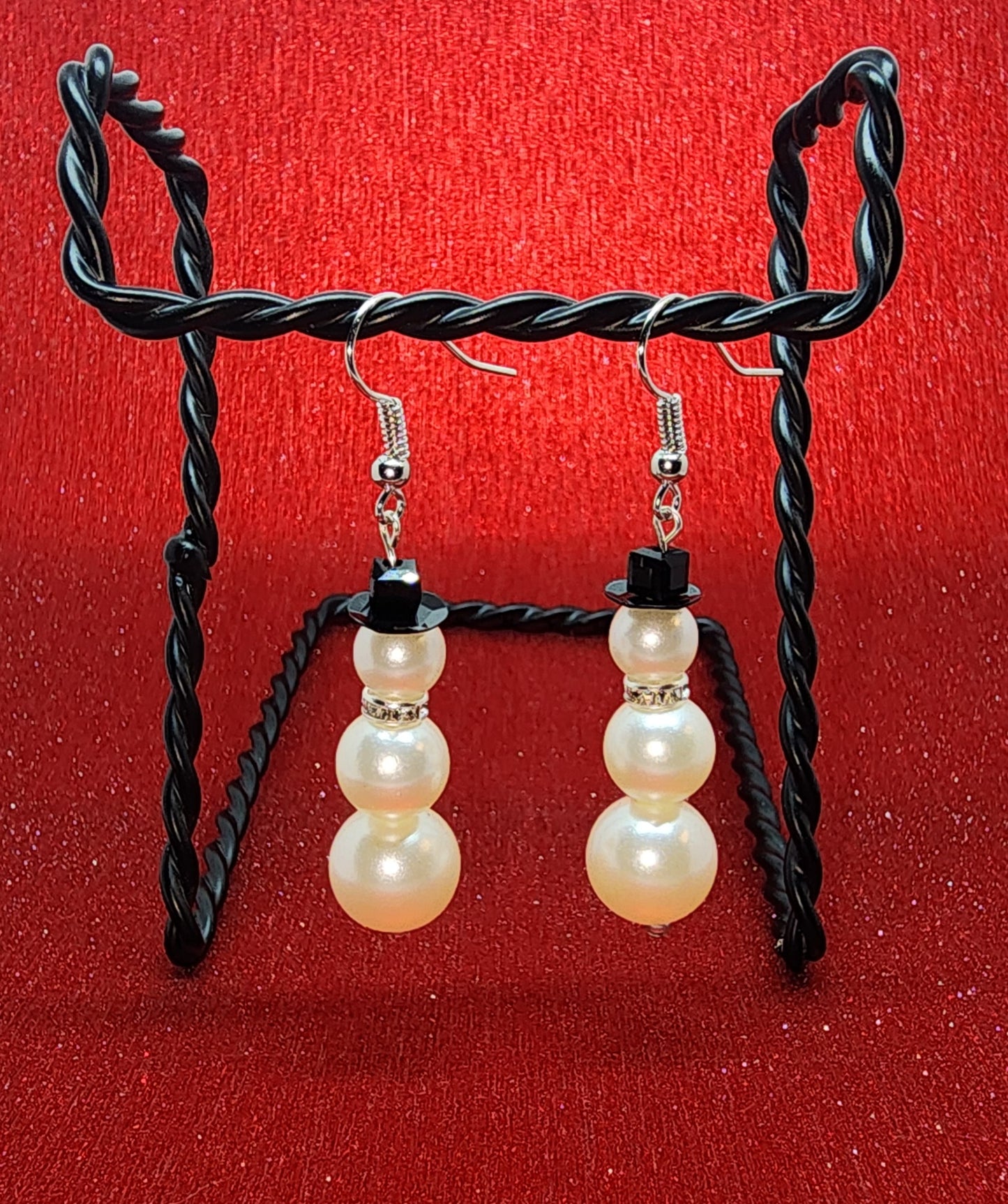 Pearl Snowman Earrings