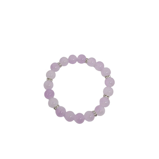 Lavender Bracelet With Rhinestone Spacer