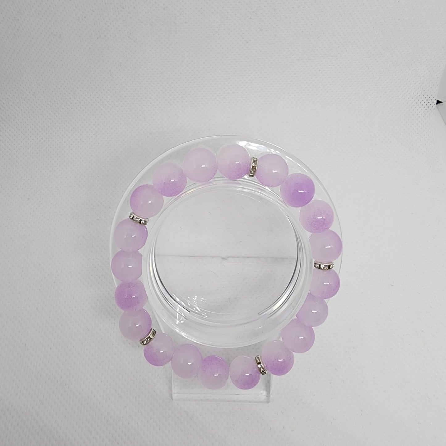 Lavender Bracelet With Rhinestone Spacer