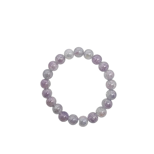 Purple/Multicolored Crackle  Bracelet