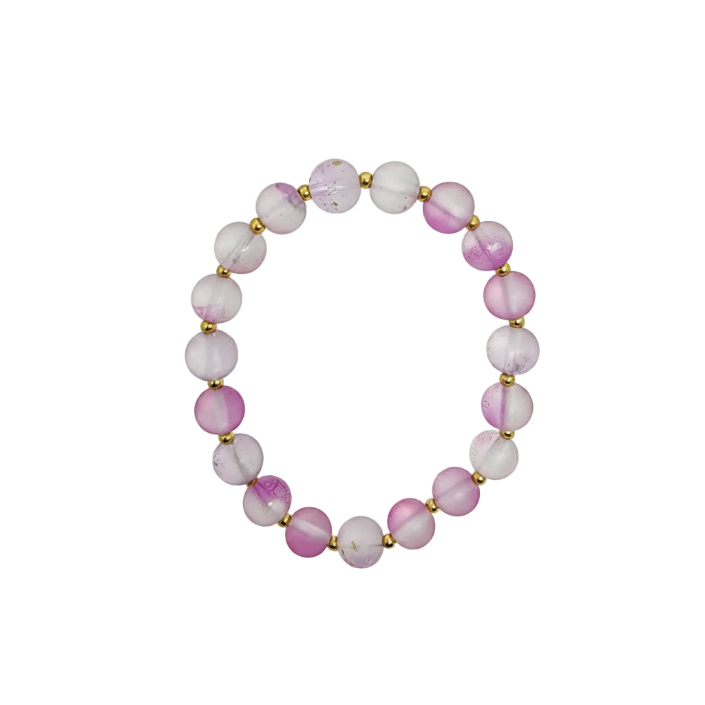 Pink/Gold Matte Stretch Bracelet