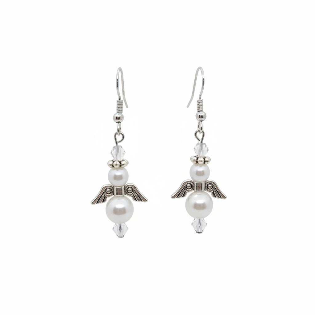 Pearl Angel Earrings