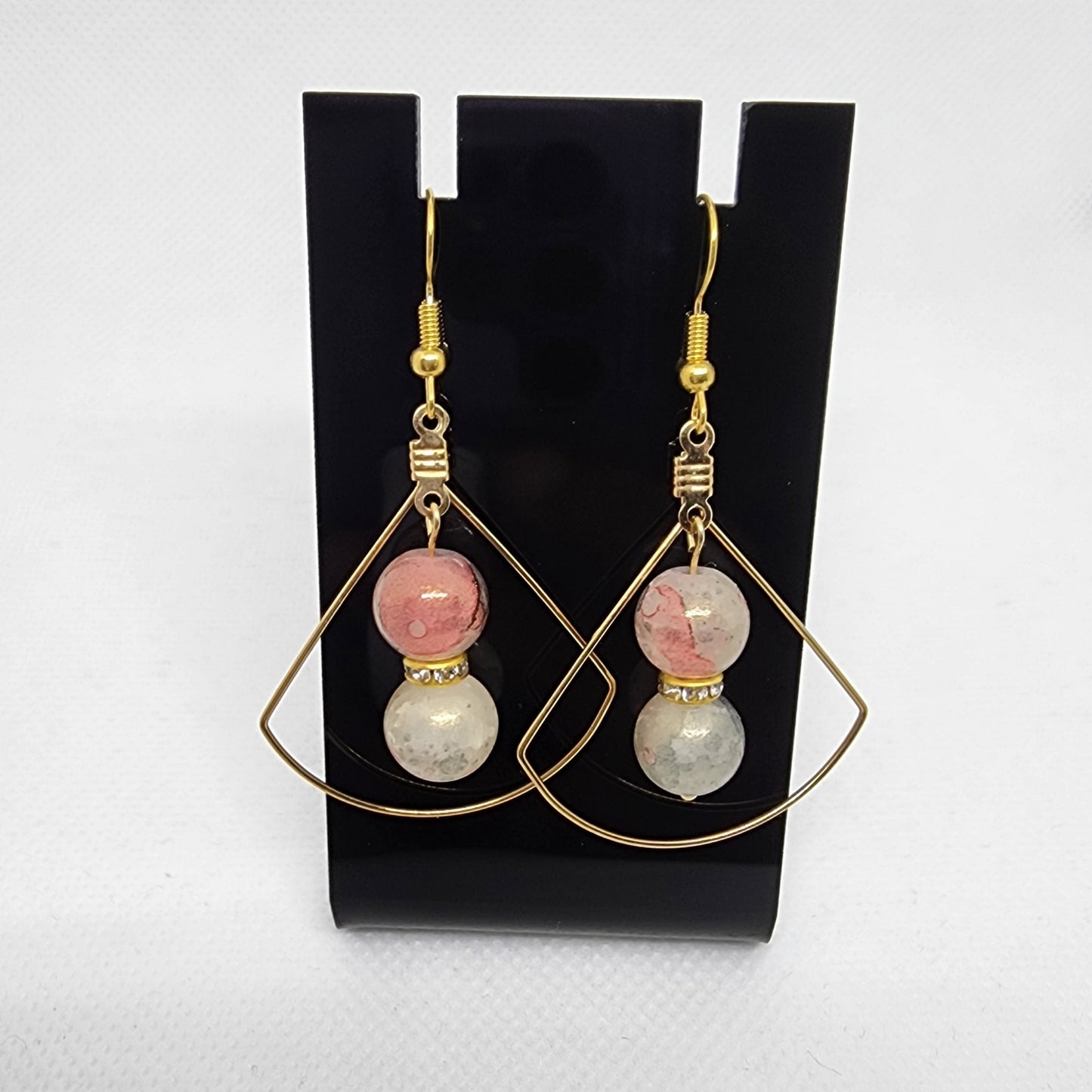 Peach and Beige Marble Earring