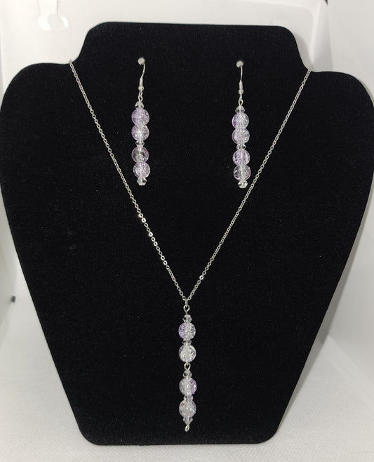 Lavender Necklace & Earring Set