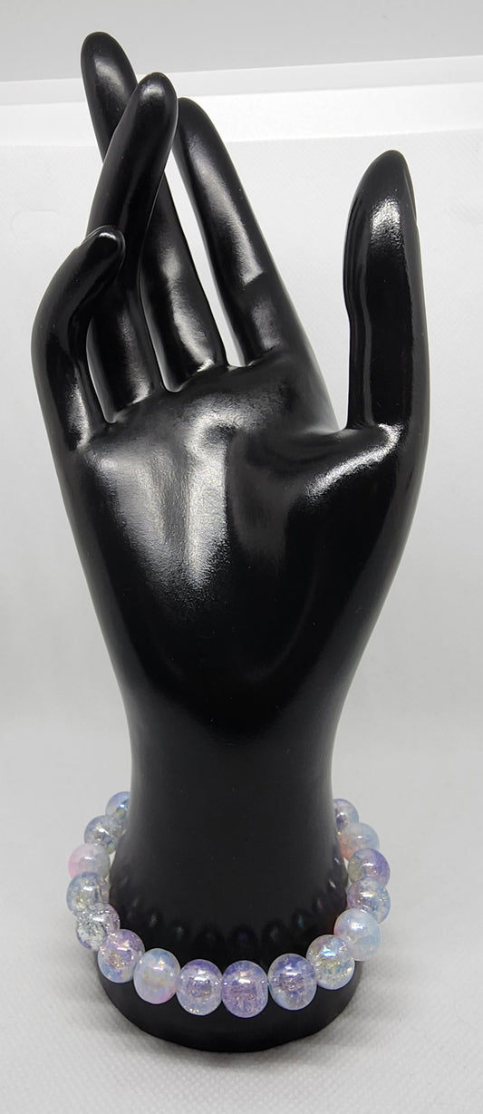 Purple/Multicolored Crackle Bracelet