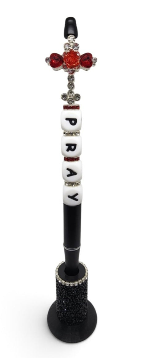 "PRAY" Beaded Pens