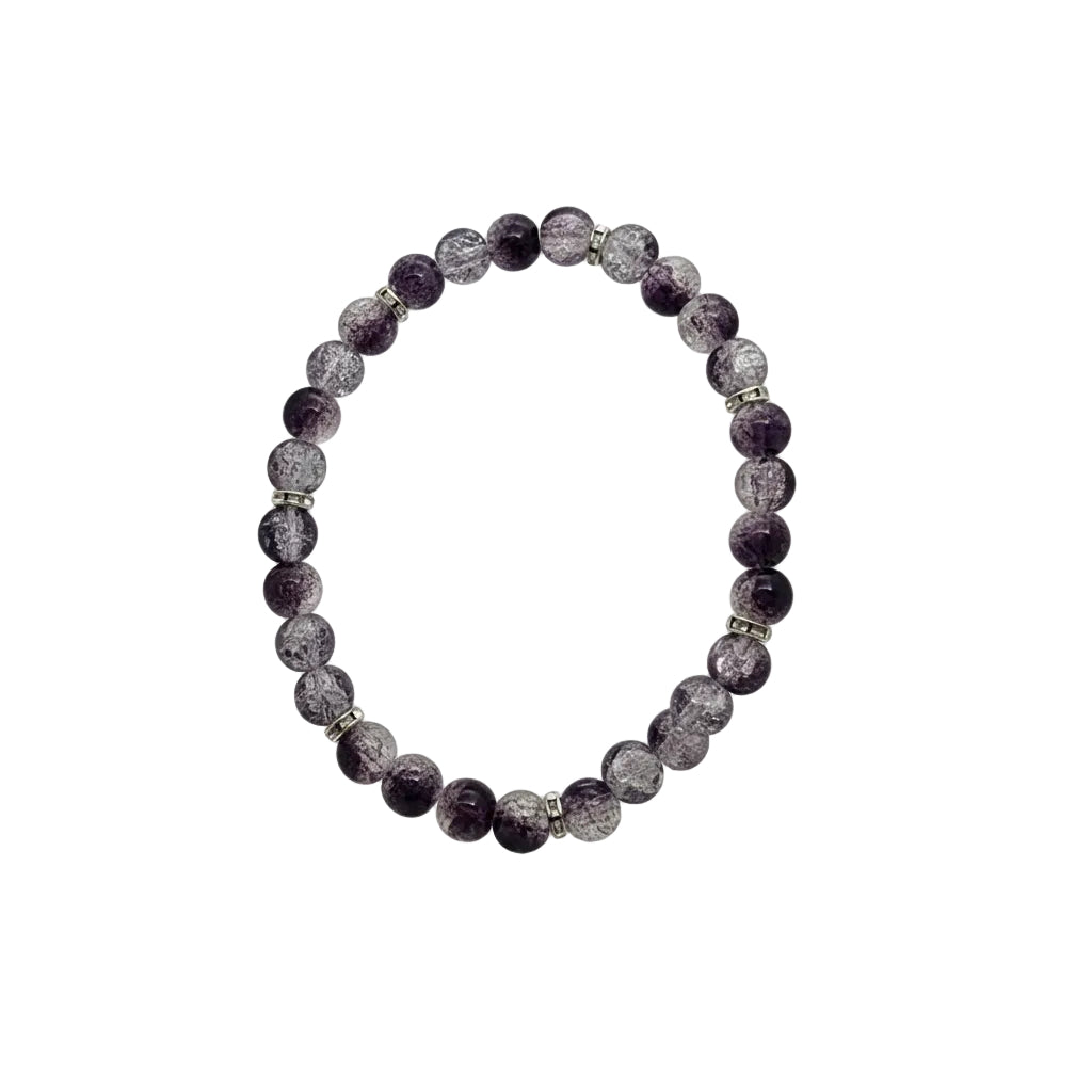 Black Crackle Stretch Bracelet