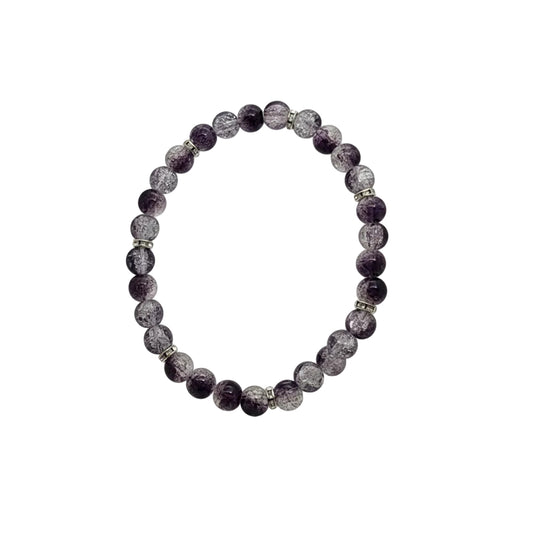 Black Crackle Stretch Bracelet