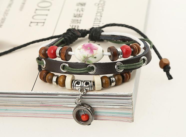 Leather Beaded Bracelet