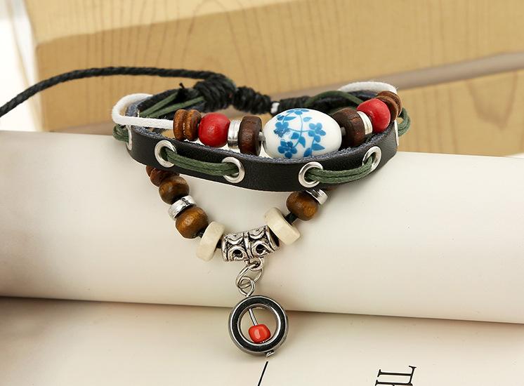 Leather Beaded Bracelet