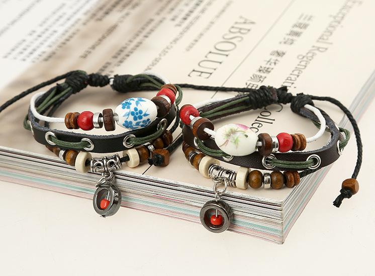 Leather Beaded Bracelet