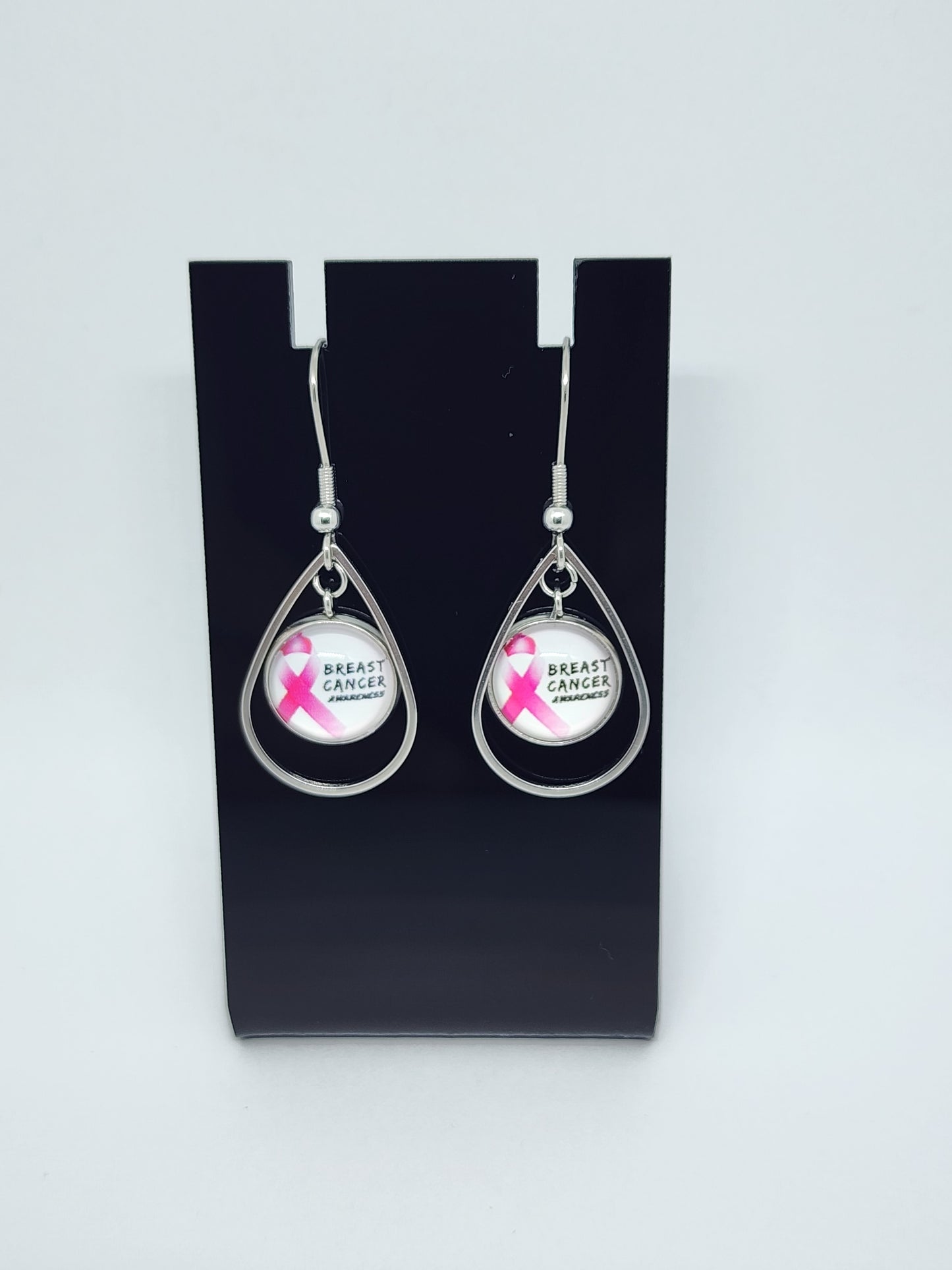 Breast Cancer Awareness Earring Bezels