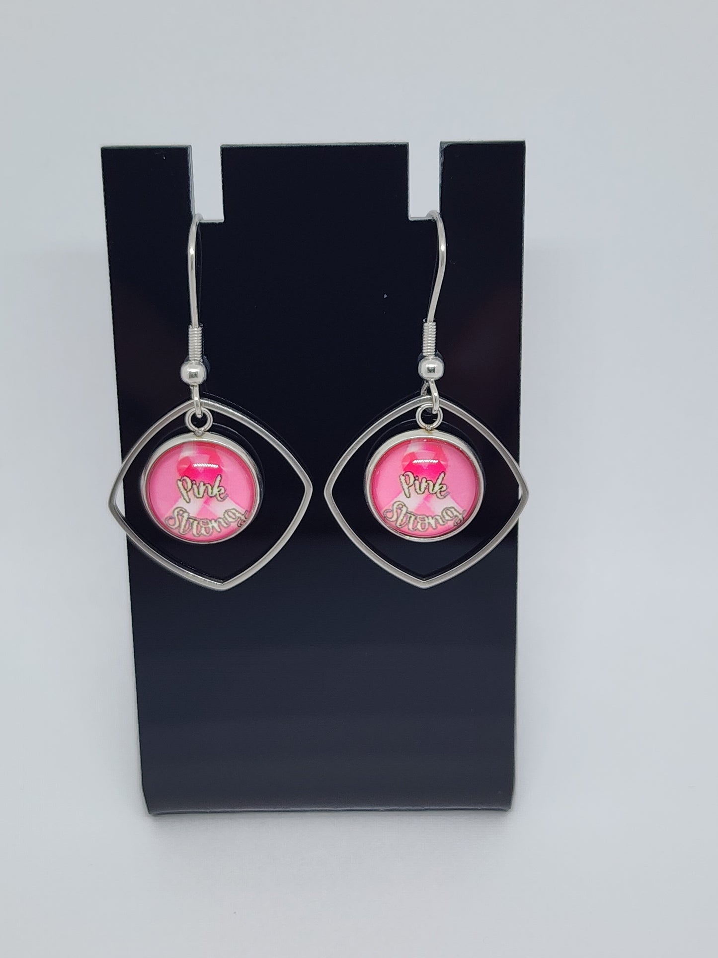 Breast Cancer Awareness Earring Bezels