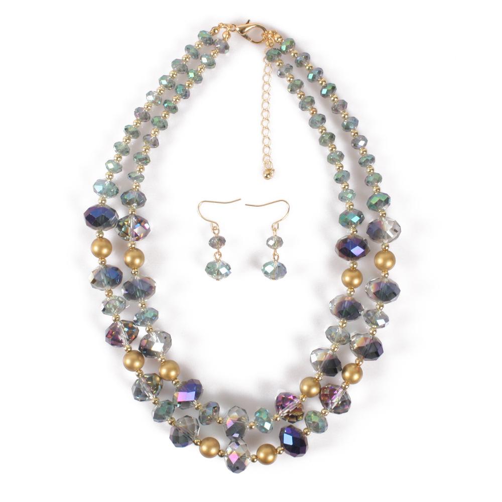 Beaded Necklace and Earrings Set