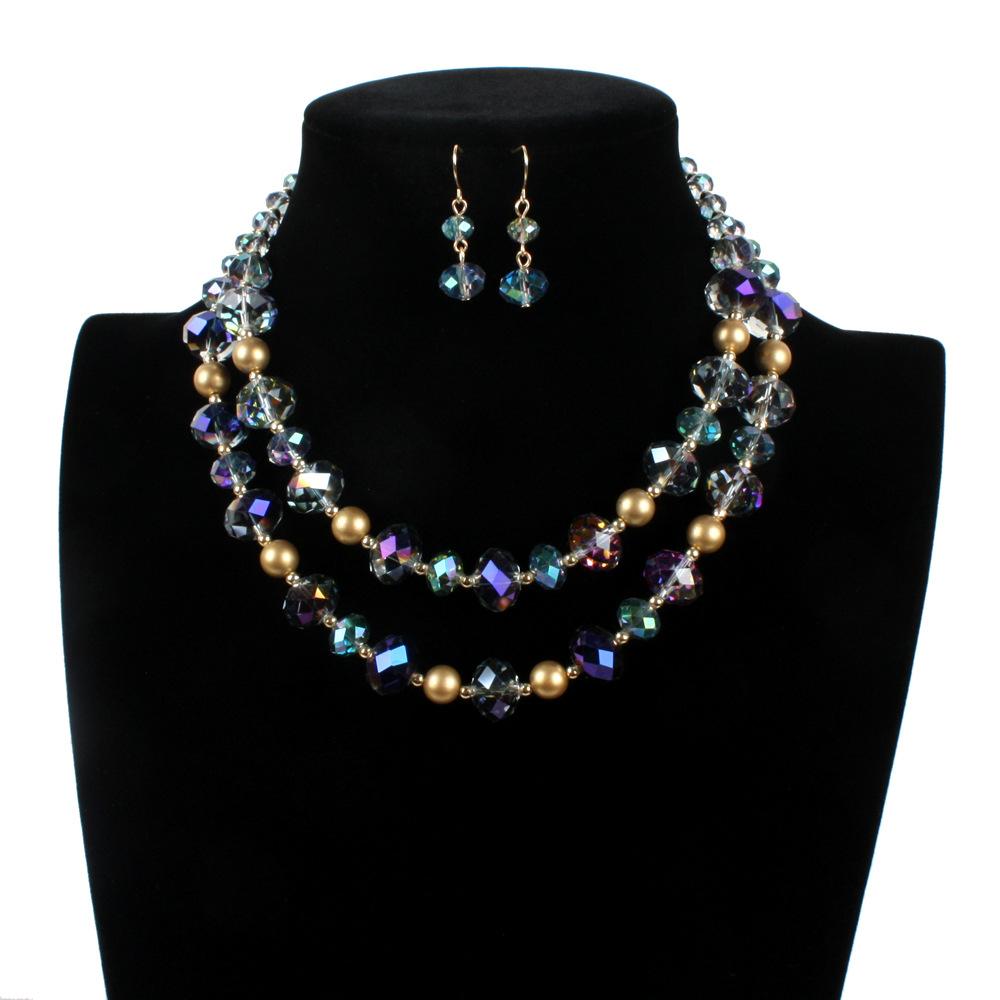 Beaded Necklace and Earrings Set