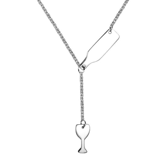 Stainless Steel Wine Glass Pendant Necklace