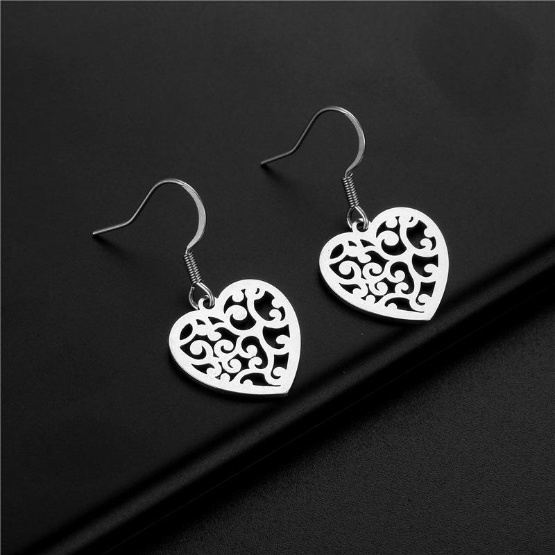 Stainless Steel Heart-Shaped Earrings