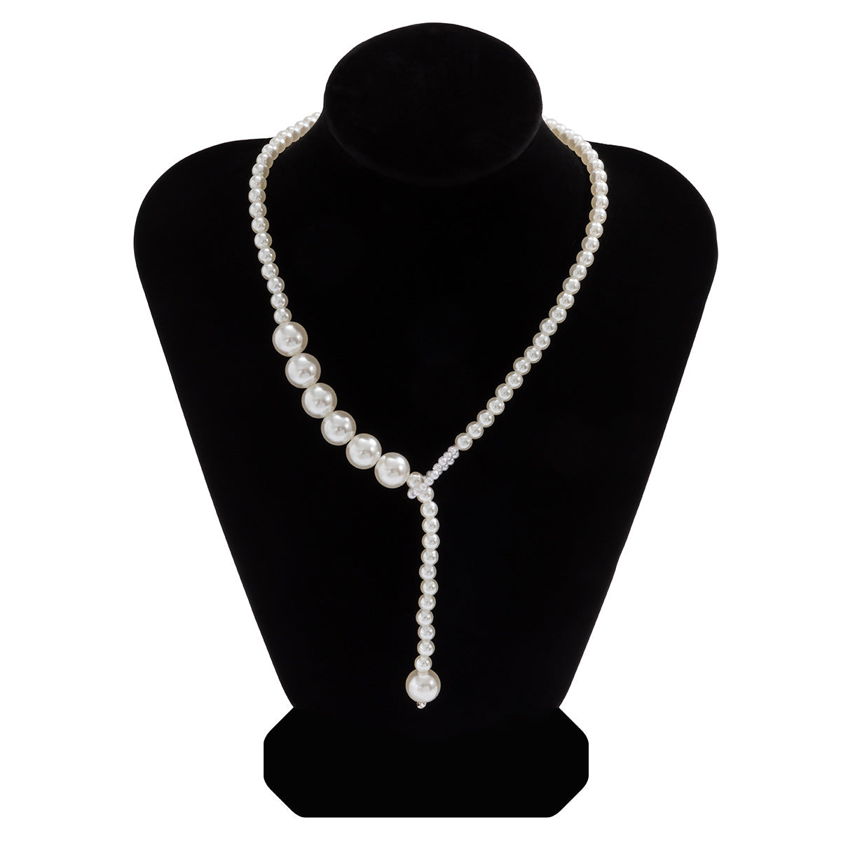 Retro Y-shaped Tassel Beaded Imitation Pearl Necklace