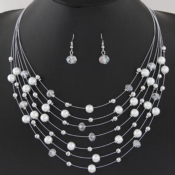 Multi-Layered Beaded Necklace Set