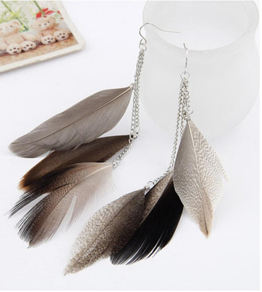 Long Feather Earrings