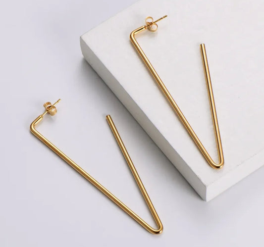 Gold Stainless Steel Geometric Earrings