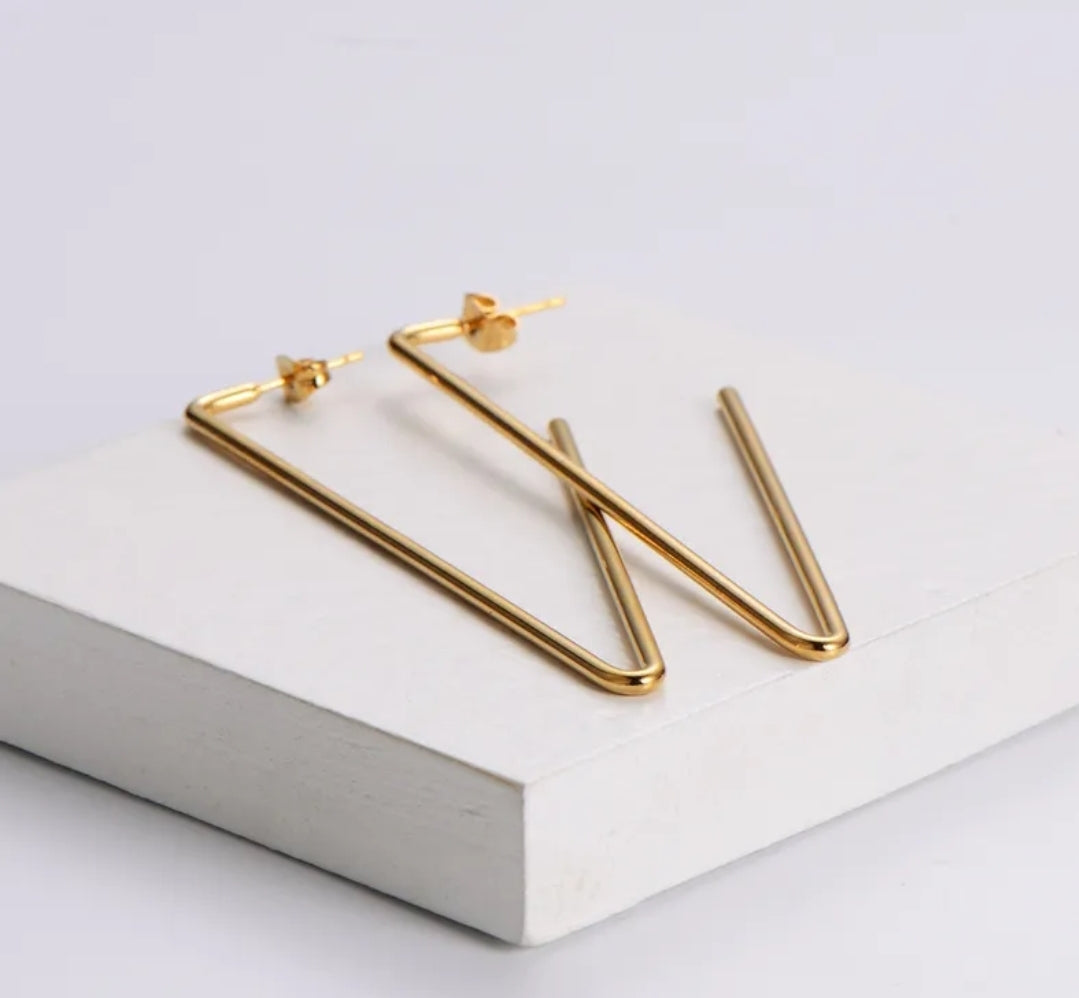 Gold Stainless Steel Geometric Earrings