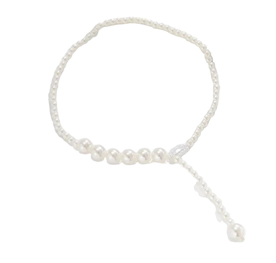 Retro Y-shaped Tassel Beaded Imitation Pearl Necklace