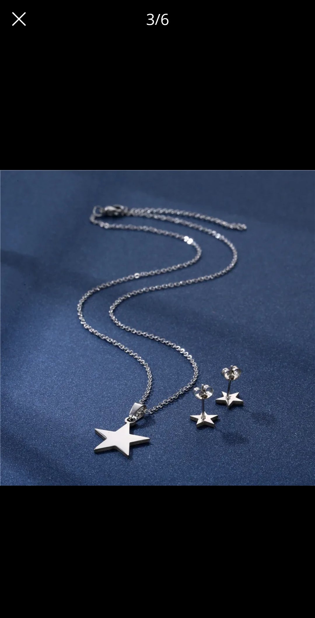 Stainless Steel Star Necklace and Earrings Set