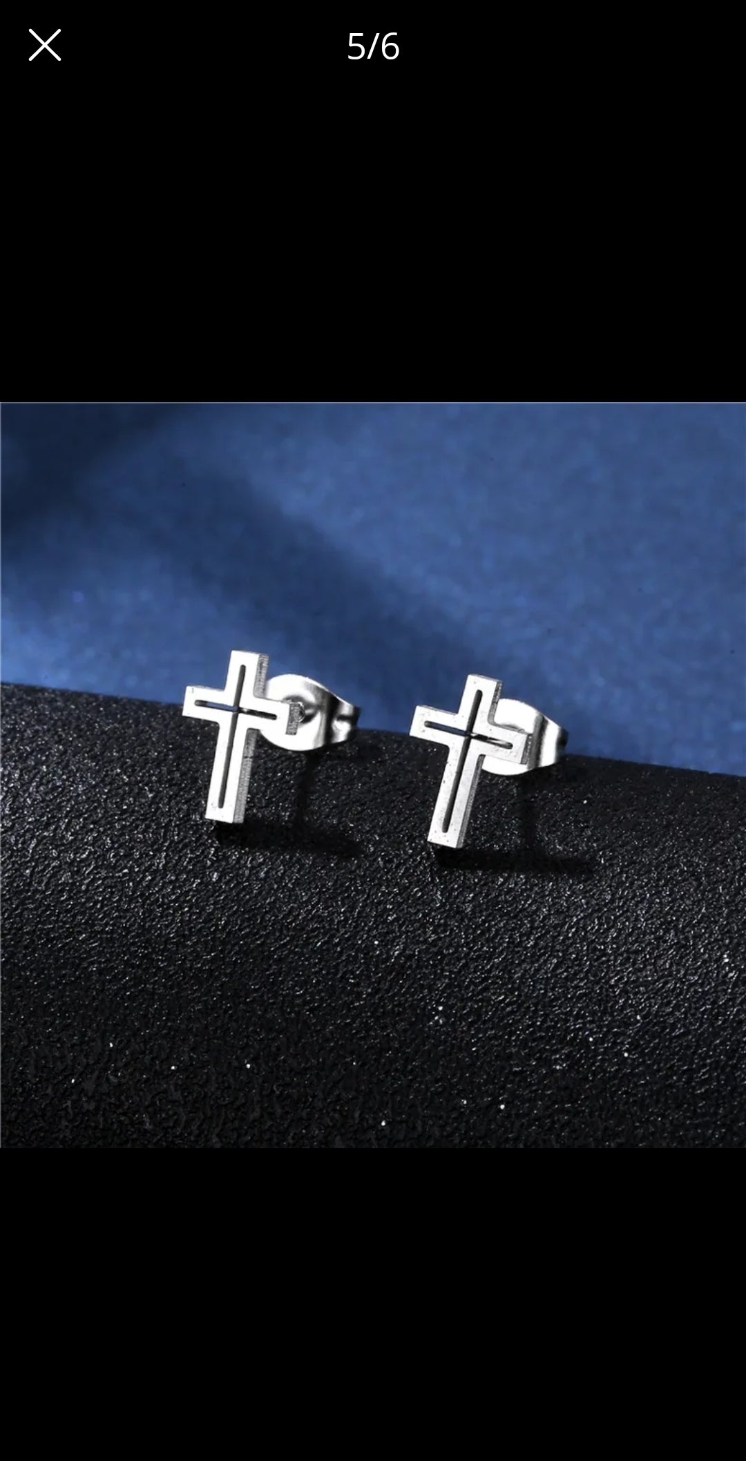 Titanium Steel Hollow Cross Earrings/Necklace Set