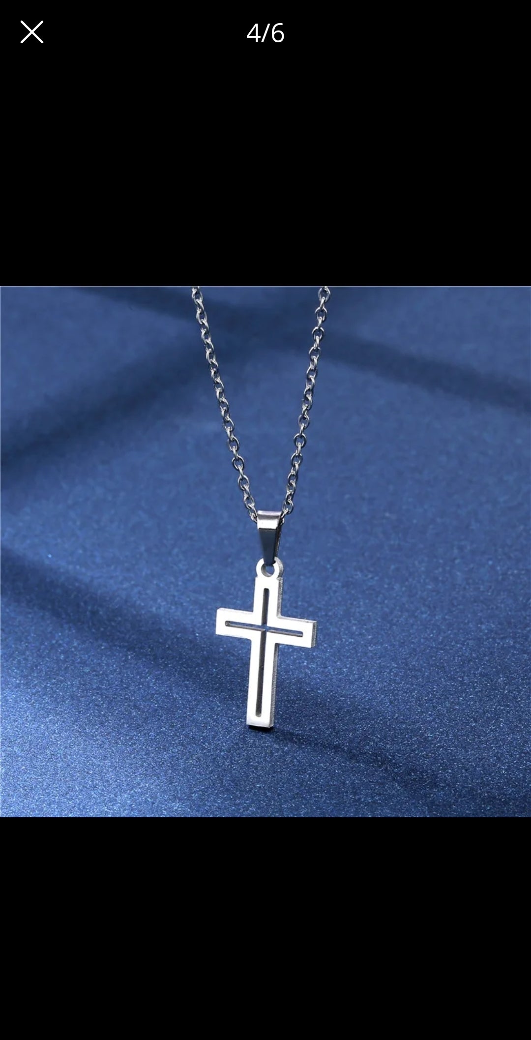 Titanium Steel Hollow Cross Earrings/Necklace Set